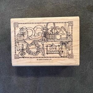 Stampin’ Up! Rubber Mounted Stamp. Give Thanks For Thanksgiving